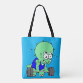 Illustratie van een Triceratops die gewichten opti Tote Bag (Achterkant)