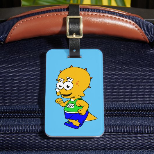 Illustratie van een Triceratops-loper. Bagagelabel (Voorkant Insitu 2)