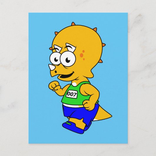 Illustratie van een Triceratops-loper. Briefkaart (Voorkant)