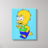 Illustratie van een Triceratops-loper. Canvas Afdruk (Voorkant)