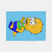 Illustratie van een Triceratops-loper. Fleece Deken (Voorkant (Horizontaal))