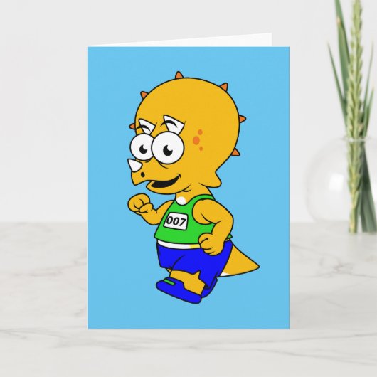 Illustratie van een Triceratops-loper. Kaart (Voorkant)