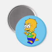 Illustratie van een Triceratops-loper. Magneet (Voorkant / Achterkant)