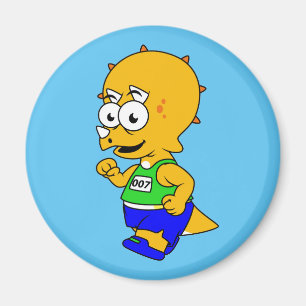 Illustratie van een Triceratops-loper. Magneet