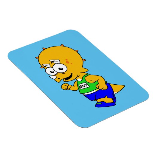 Illustratie van een Triceratops-loper. Magneet (Rechterzijde)