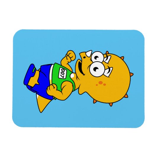 Illustratie van een Triceratops-loper. Magneet (Horizontaal)