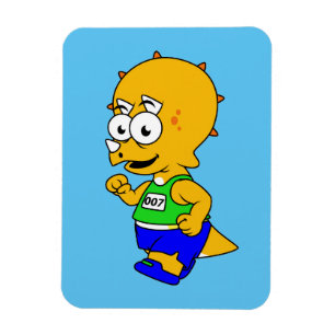 Illustratie van een Triceratops-loper. Magneet