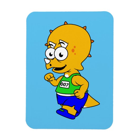 Illustratie van een Triceratops-loper. Magneet (Verticaal)