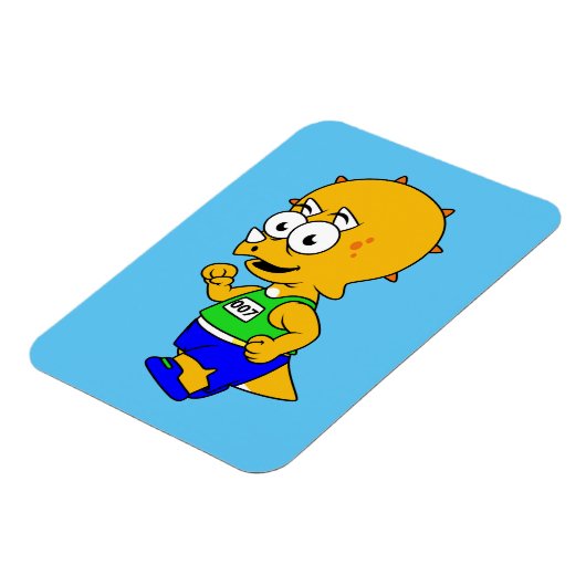 Illustratie van een Triceratops-loper. Magneet (Linkerzijde)