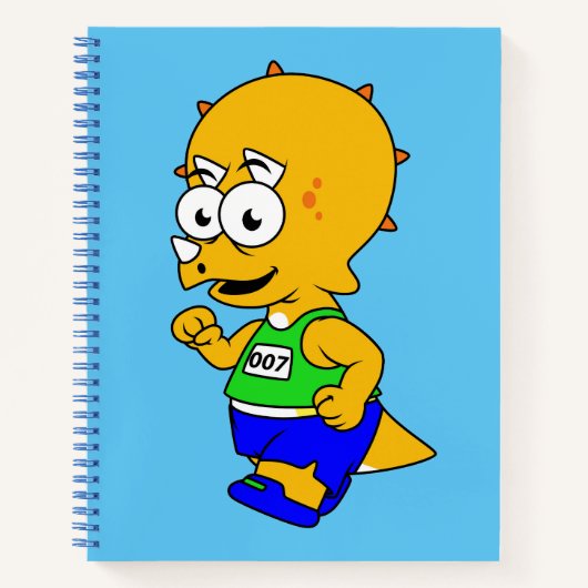 Illustratie van een Triceratops-loper. Notitieboek (Voorkant)