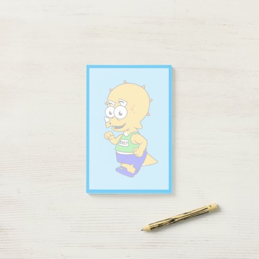 Illustratie van een Triceratops-loper. Post-it® Notes (Op bureau)