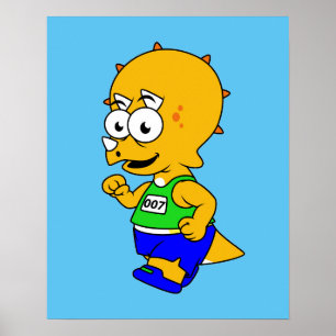 Illustratie van een Triceratops-loper. Poster