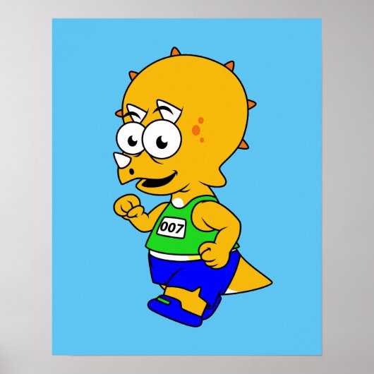 Illustratie van een Triceratops-loper. Poster (Voorkant)