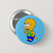 Illustratie van een Triceratops-loper. Ronde Button 5,7 Cm (Voorkant /achterkant)