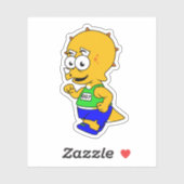 Illustratie van een Triceratops-loper. Sticker (Vel)