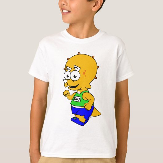 Illustratie van een Triceratops-loper. T-shirt (Voorkant)