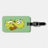 Illustratie van een Triceratops met rugzak. Bagagelabel (Voorkant horizontaal)