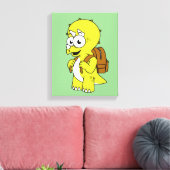 Illustratie van een Triceratops met rugzak. Canvas Afdruk (Insitu (Woonkamer))