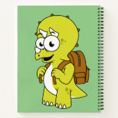 Illustratie van een Triceratops met rugzak. Notitieboek (Achterkant)