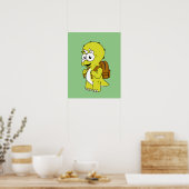 Illustratie van een Triceratops met rugzak. Poster (Keuken)