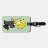 Illustratie van een Triceratops zakenman. Bagagelabel (Voorkant horizontaal)