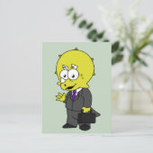 Illustratie van een Triceratops zakenman. Briefkaart (Staand voorkant)