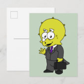 Illustratie van een Triceratops zakenman. Briefkaart (Voorkant / Achterkant)