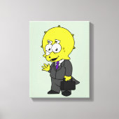 Illustratie van een Triceratops zakenman. Canvas Afdruk (Voorkant)