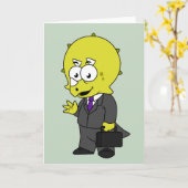 Illustratie van een Triceratops zakenman. Kaart (Gele Bloem)