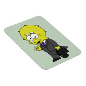 Illustratie van een Triceratops zakenman. Magneet (Rechterzijde)