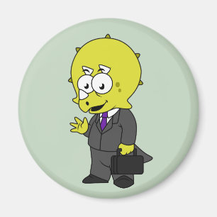 Illustratie van een Triceratops zakenman. Magneet