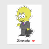 Illustratie van een Triceratops zakenman. Sticker (Vel)