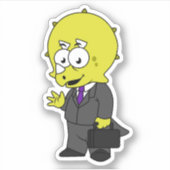 Illustratie van een Triceratops zakenman. Sticker (Voorkant)