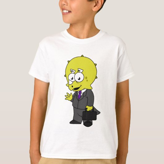 Illustratie van een Triceratops zakenman. T-shirt (Voorkant)