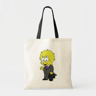 Illustratie van een Triceratops zakenman. Tote Bag