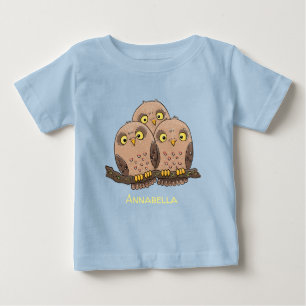 Illustratie van een trio schattige baby-uilen in c