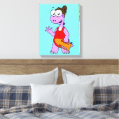 Illustratie van een Tyrannosaurus rex badmeester. Canvas Afdruk (Insitu (Slaapkamer))