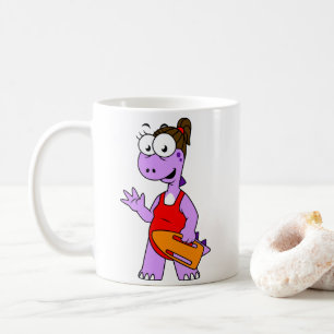 Illustratie van een Tyrannosaurus rex badmeester. Koffiemok