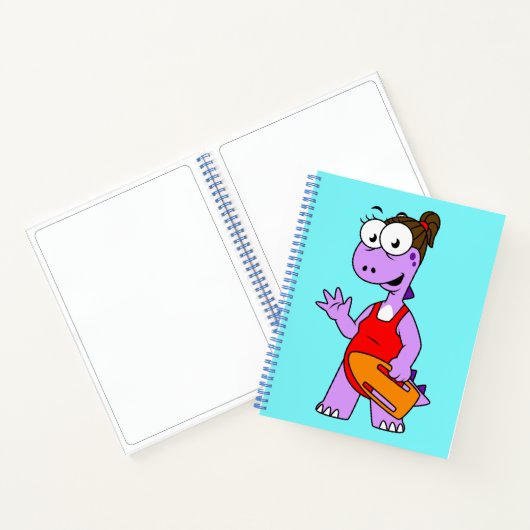 Illustratie van een Tyrannosaurus rex badmeester. Notitieboek (Binnen)