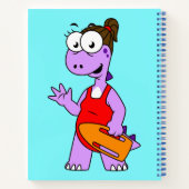Illustratie van een Tyrannosaurus rex badmeester. Notitieboek (Achterkant)