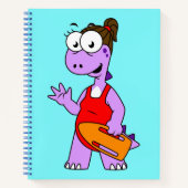 Illustratie van een Tyrannosaurus rex badmeester. Notitieboek (Voorkant)