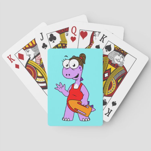 Illustratie van een Tyrannosaurus Rex badmeester. Pokerkaarten (Achterkant)