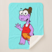 Illustratie van een Tyrannosaurus rex badmeester. Sherpa Deken (Voorkant)