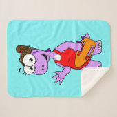 Illustratie van een Tyrannosaurus rex badmeester. Sherpa Deken (Voorkant (horizontaal))