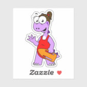 Illustratie van een Tyrannosaurus rex badmeester. Sticker (Vel)