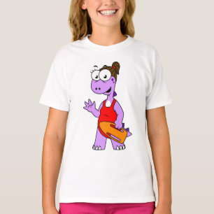 Illustratie van een Tyrannosaurus rex badmeester. T-shirt