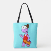 Illustratie van een Tyrannosaurus rex badmeester. Tote Bag (Achterkant)