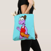 Illustratie van een Tyrannosaurus rex badmeester. Tote Bag (Dichtbij)