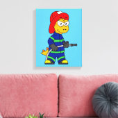 Illustratie van een Tyrannosaurus Rex brandweerman Canvas Afdruk (Insitu (Woonkamer))