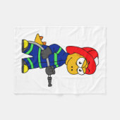 Illustratie van een Tyrannosaurus Rex brandweerman Fleece Deken (Voorkant (Horizontaal))